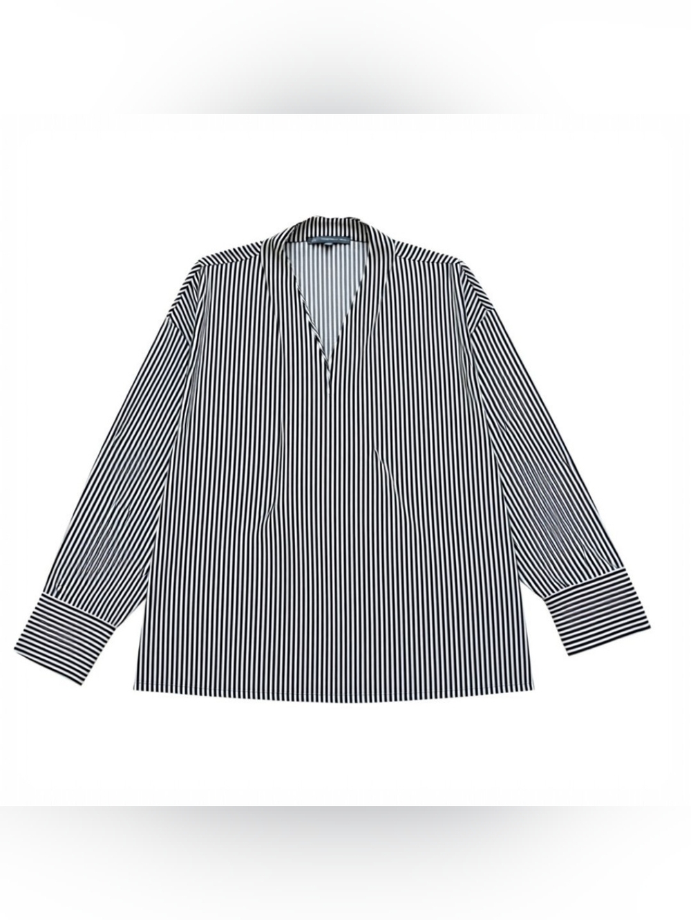Adrianna Papell Monochrome Cottagecore  Striped Blouse Size XL - Picture 2 of 5